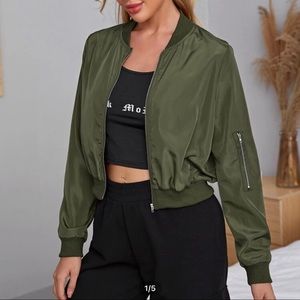 SHEIN Army Green Bomber Jacket